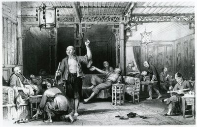 Fumatori di oppio cinesi, 1843 da Thomas Allom